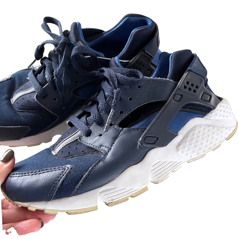 Nike Air Huarache Run GS 5.5Y Navy Blue Sneaker 654275-414 Sporty Retro‎ Runner
